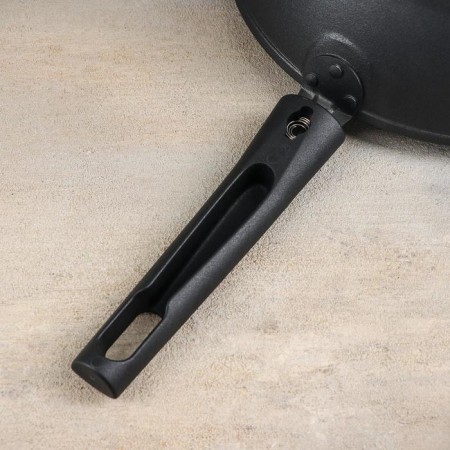 Hope pan, d = 24 cm, h = 7.4 cm, removable handle, anti -stick coating, black color black-3