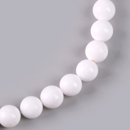 Beads made of natural stone "White Agat" set 36 pcs., Size 1 pc. - 10 mm-3