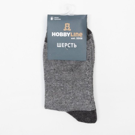 Male wool socks, dark blue color, size 39-43-3