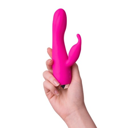 Vibrator with clitoral stimulant L’Eroina, pink color, 17 cm-6