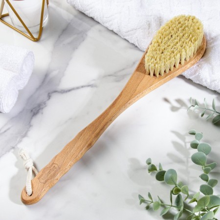 Massage brush with a long handle, tampico "Dobroparov" 38.5cm x 8cm x 4.5cm-5