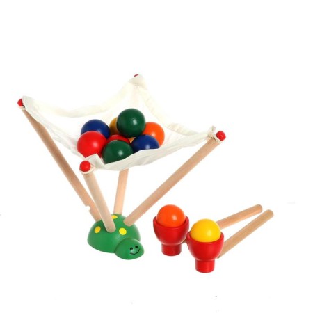 Wooden toy "catch the ball", 7.5 × 9.5 × 16.5 cm