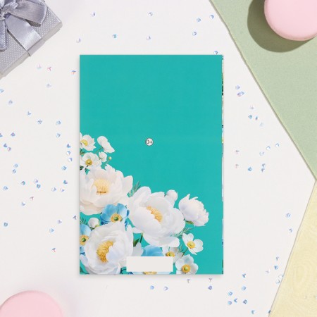 Postcard "Congratulations!" White peonies, 19x29 cm-2
