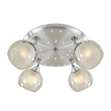 Samba chandelier, 4x75W E27 aluminum, chrome
