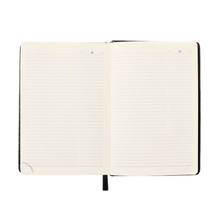 Diary of 2025 A5, 168 sheets in a ruler, leatherette "Nebraska", silver cut, black-12
