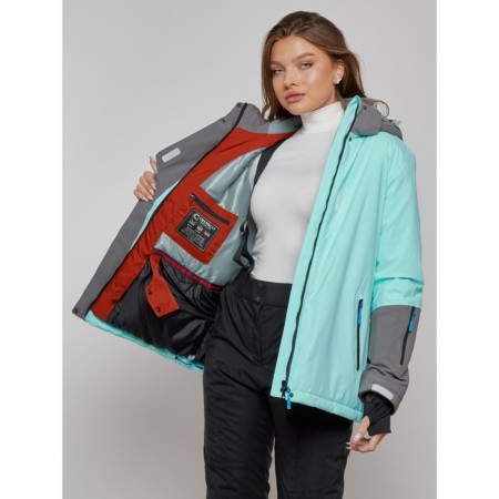 Ski jacket women's winter, size 52, turquoise color-9