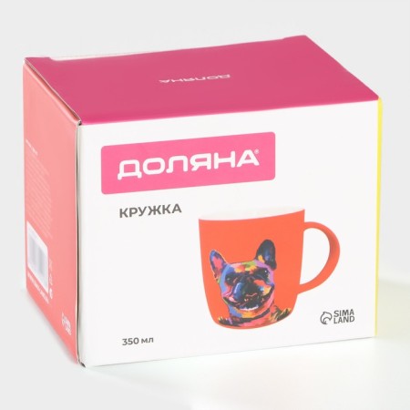 Porcelain shade mug "Dog", 350 ml-5