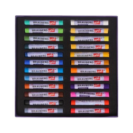 Pastel dry Soft set 24 colors, Brauberg Art Classic-2