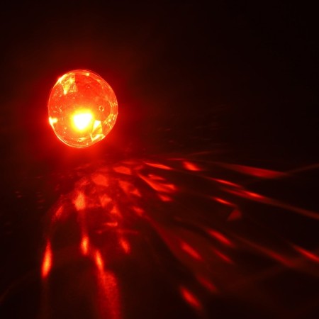 Garland “thread” 5.4 m with nozzles “disco-shara”, IP65, dark thread, 10 LED, glow red/warm white, 220 V-8