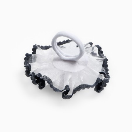 Outlet. Bant for hair on elastic band, white, 11 cm, princesses-4