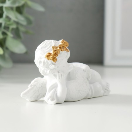 Polystone souvenir "Snowty angel hugs heart with patterns" 9x4.5x5 cm-1
