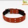 Leather collar on synthetic winterizer, dimensionless, 83 x 4.5 cm, Osh 20-71 cm, orange
