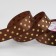 Satin tape with embossing "Goros", 25 mm × 23 ± 1 m, brown color No. 32