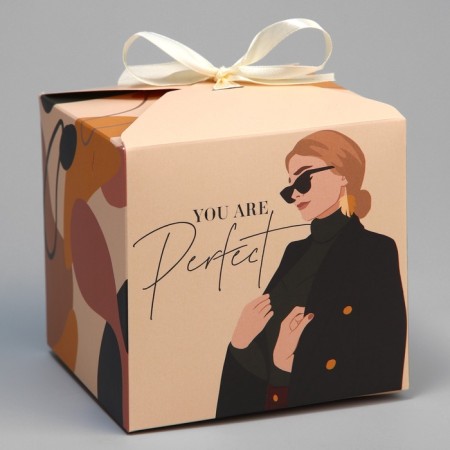 Gift folding box, packaging, Girl, 12 x 12 x 12 cm-1
