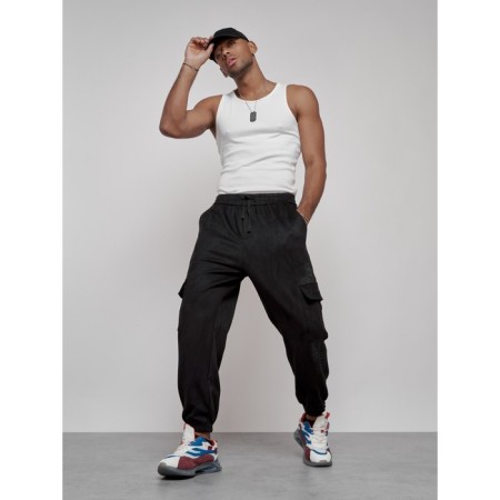 Joggers are sports male, size 50, black color-19