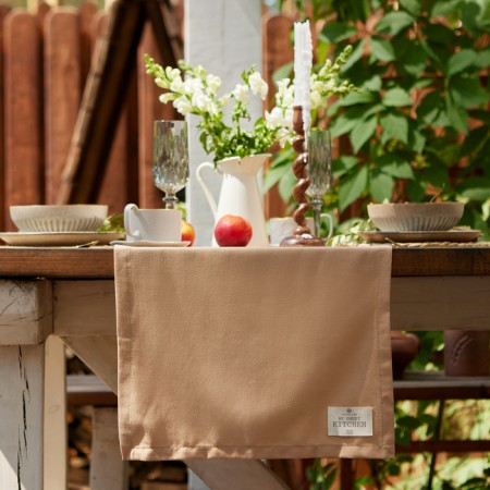 Ethel track ECO, col. Beige, 40x136 cm, 70% HL, 30% linen, 190 g/m2