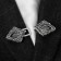 Cardigan clamp "Peaks", gray color in black silver