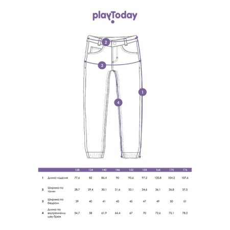 Джинсы для мальчика PlayToday, рост 158 см-4