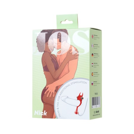 Vibrocolor with a tail Jos Nick, silicone, red, 13.5 cm-4