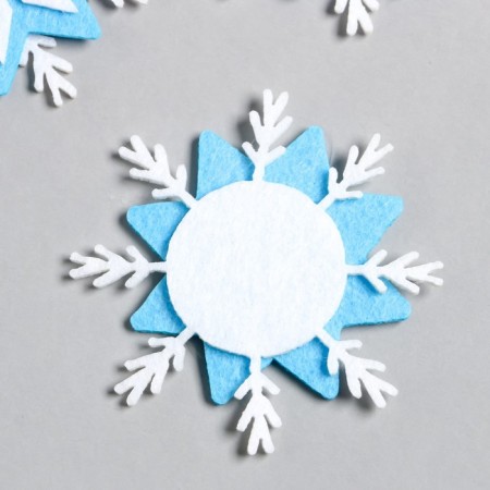 Decor for the creativity of felt "Snowflake with rays" 7.3x7.3 cm-1