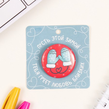 New Year of the setting icon d = 35 mm "mittens" 6.5x6.5 cm-1