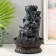 The desktop fountain from the network, Lakshmi backlighting in gray under the waterfall 20x20x30 cm