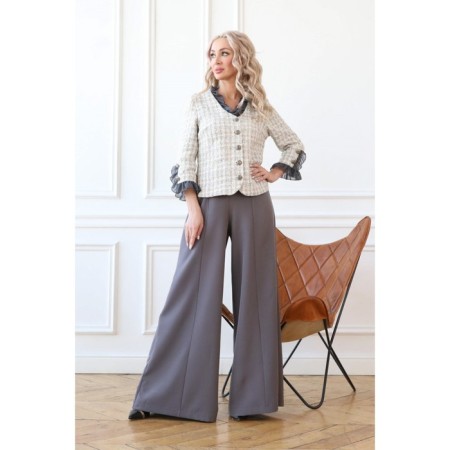 Female trousers, size 48, gray color