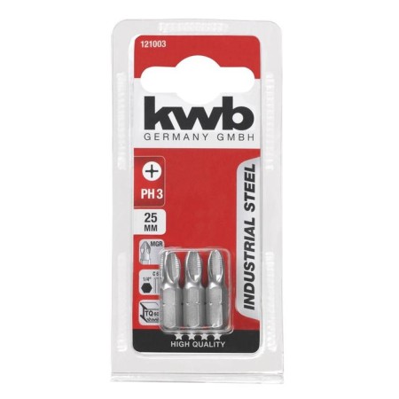 Bit KWB Industry, PH3, 25 mm, steel TQ60, 3 pcs-1