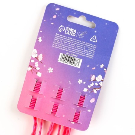 Hairpins, colored strands for hair on the crab "The dearest" (6 pcs), 40 x 1.5 x 1 cm-1