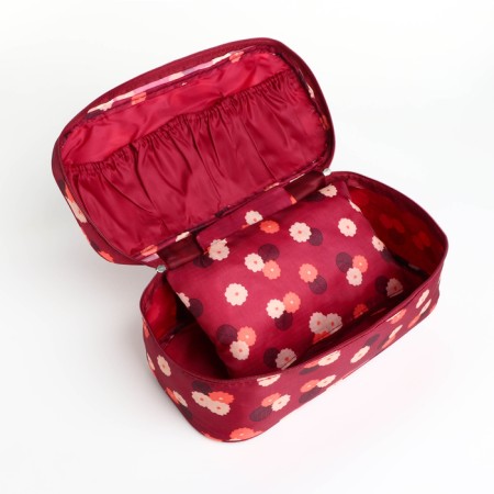 Cosmetic bag with lightning, burgundy color-3
