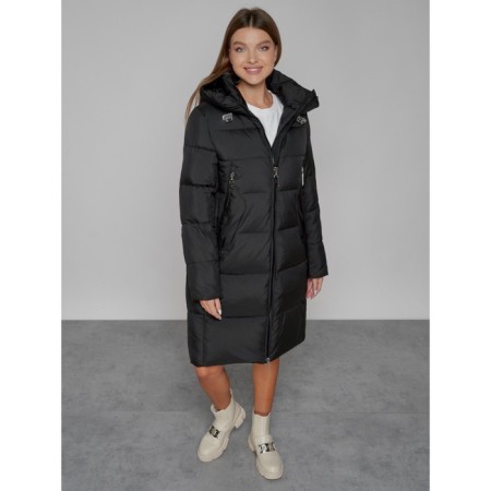 Coat insulated winter female, size 42, black color-10