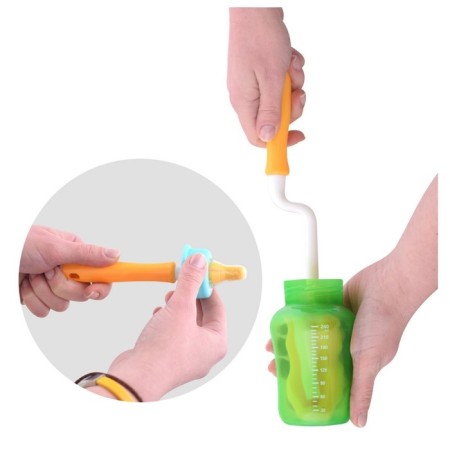 A set of spunes for washing bottles and nipples, 2 pcs, color mix-4
