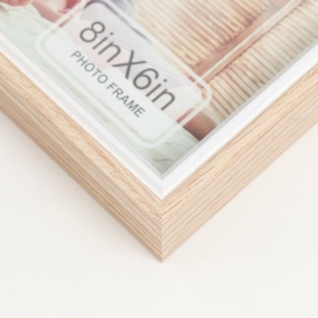 Photo frame wood, glass 15x20 cm "Eco Light" beige-white 3x17x22 cm-2