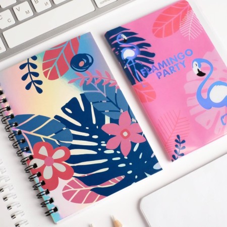 Flamingo set: 40l diary, passport cover-6