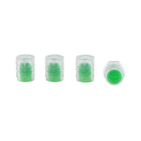 Torso valve cap, luminous, set 4 pcs, green