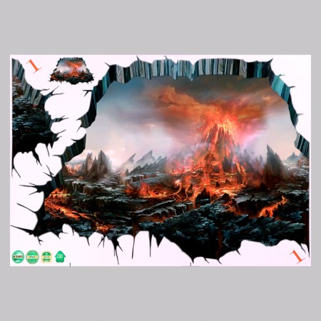 Stick 3D interior volcano 70*50cm