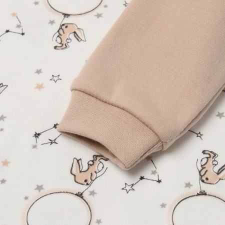 Body with a long sleeve, beige color/hares, height 80-2