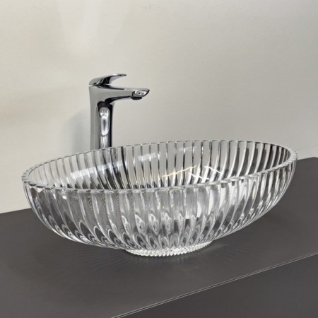 Haller shell COMFORTY CF24001, glass, oval, transparent glass, 51 cm-2