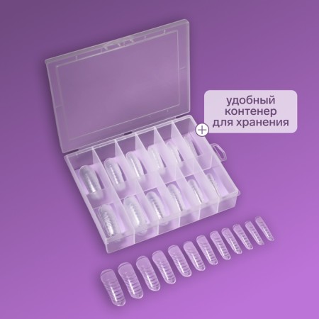 Upper forms for building, set 120 pcs, oval shape, transparent-1