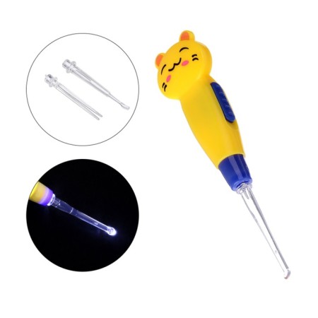 LES-02 ears cleaning wand, LED lighting, 3 nozzles, from batteries, cat