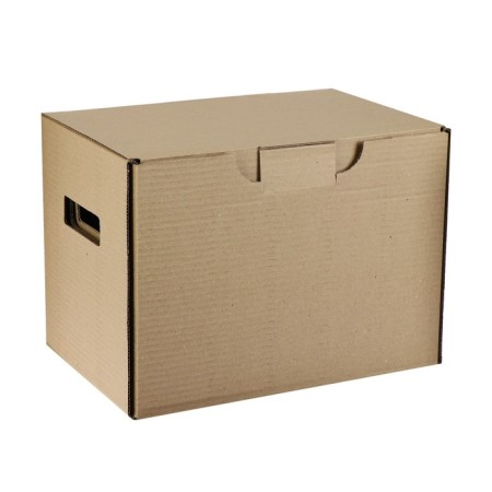 Box with a lid 250 x 340 x 260 mm, calligrata, microgofrodcarton, brown-1