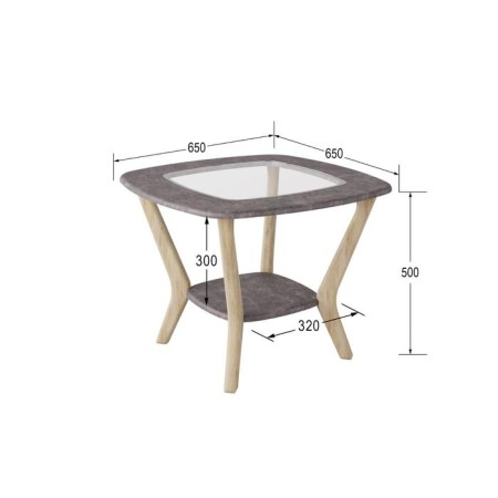 Journal table "Melbourne", 650 × 650 × 500 mm, color gray concrete-3