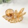 Summary metal, glass per 1 candle "High sheets" d = 4.7 cm, gold 14.8x8x15 cm