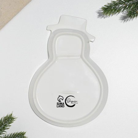 Ceramic Mengitsa “Happy New Year!”, 14 x 20 x 3 cm, white color-5