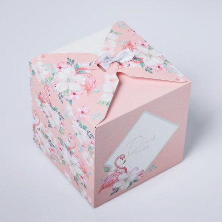 Gift folding box, packaging, “for you”, 12 x 12 x 12 cm-4