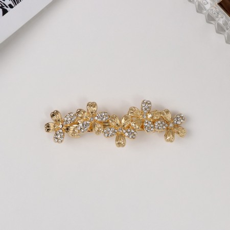 Hair hair clip "Olven" flowers, 6.5 cm, gold