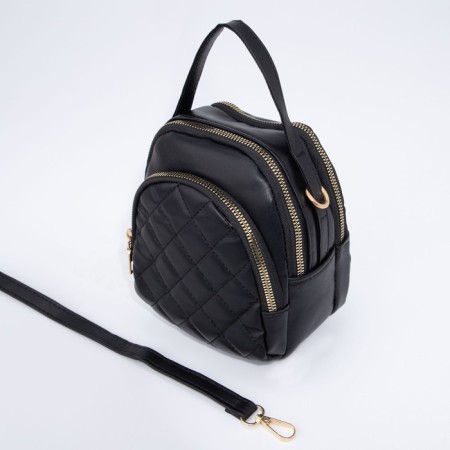 Bag Cross-Bodi with a zipper, black color-2