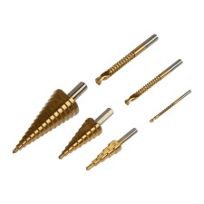 A set of drills of step and milling tundra, HSS, tin, 4-12 mm, 4-20 mm, 4-32 mm, 3/6/8 mm