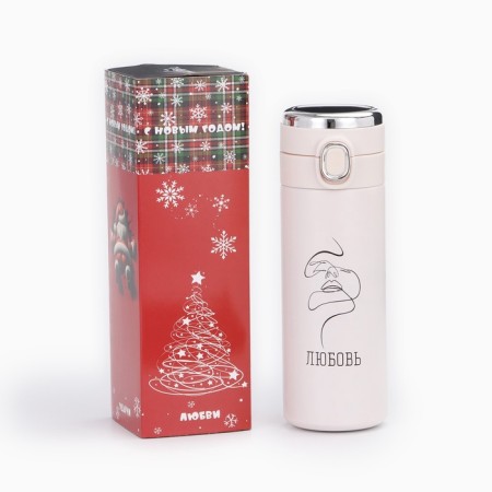 Thermal circle, 420 ml, Simple "Love", retains heat 8 hours, thermometer-14