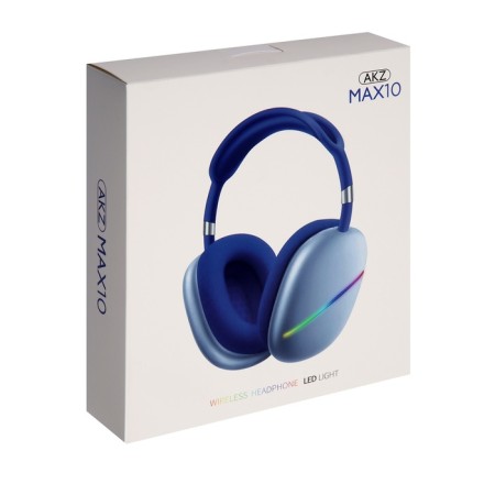 AKZ MAX10 headphones, wireless, full -size, microphone, backlight, blue-9